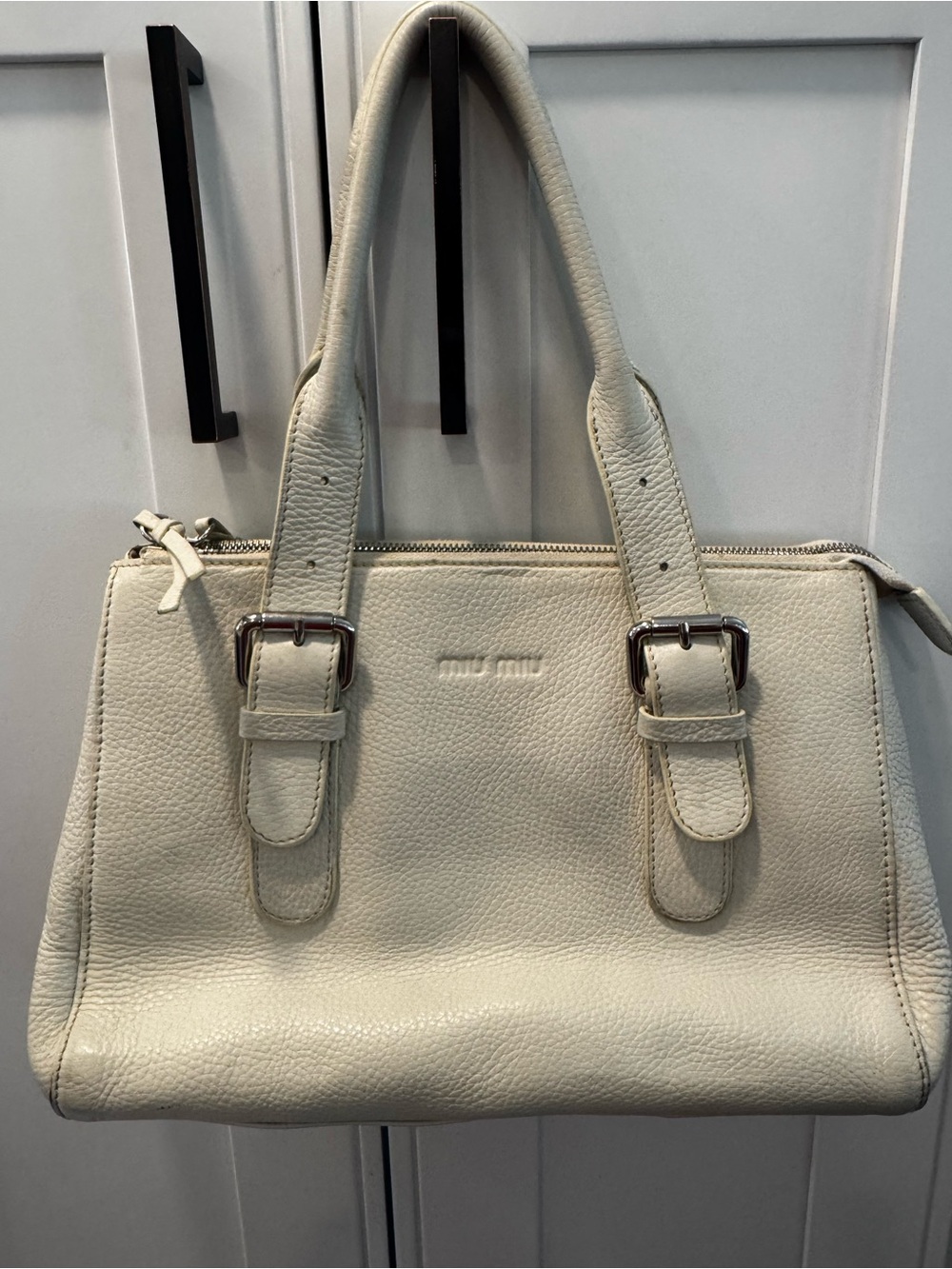 Vintage Miu Miu Pebbled Leather Satchel Purse